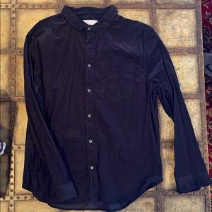 Corduroy black button down